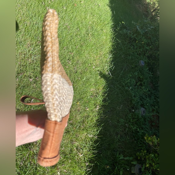 Chico’s Color Blocked Knit Straw-like Textile Wristlet / Clutch w Faux Snake - Picture 4 of 13